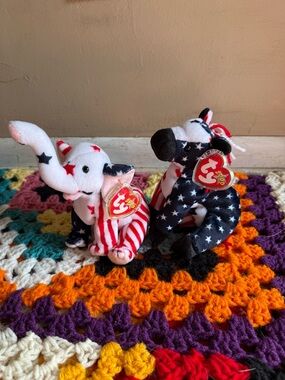 Ty Retired Lefty & Righty Political Beanie Babies with Original Tags and ERRORS